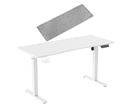 Biurko gamingowe Silver Monkey Biurko elektryczne ED-140 white DESK MAT XL Jasnoszara